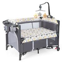 5-in-1 Convertible Baby Crib 4-Level Adjustable Bedside Sleeper