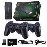 (64GB-15000 Games) 4K HD TV Video Game Console with Dual Controllers
