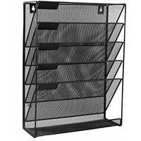 5 Tier Wall Mesh Tray Hanging Wall File Mail Magazine Organiser Holder