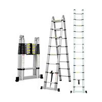 5M Portable Heavy Duty Fold Stainless Steel Telescopic Ladder