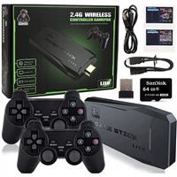 (64GB - 15000 Games) Retro 4K HD TV Video Game Console with Controllers