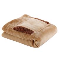 (Camel) Electric Heated Throw Over Blanket Large Warm Washable Fleece Winter Warming Usb