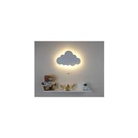 (cloud) White Wooden Night Light Wall Mounted Nursery Lighting