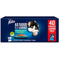 Felix As Good As It Looks Ocean Feasts Cat Food 100 g (Pack of 40)