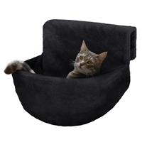 PETLICITY Deluxe Plush Cat Radiator Bed - Black