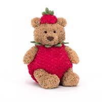 2024 JELLYCAT stuffed animal toy Strawberry Bartholomew Bear MEDIUM - H26 X W12 CM