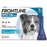 FRONTLINE Spot On for Medium Dogs, 10-20kg, 3 Pipettes