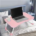 (Love Pink) Laptop Table Stand Folding Desk Bed Computer Study Adjustable Portable