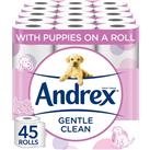 Andrex Toilet Roll - Gentle Clean Toilet Paper, 45 Toilet Rolls