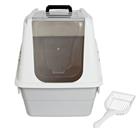 Home Large Opening Litter Tray - Grey & White