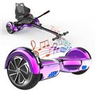 Hoverboard With Hoverkart In Purple With Bluetooth Speakers