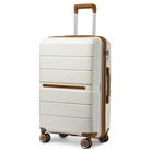 (Cream, K2392L NY 24 SUITCASE) British Traveller Hard Shell Suitcase