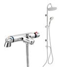 Thermostatic Bath Shower Mixer Tap With Round 3 Way Shower Kit and Shower Heads