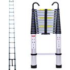 (6.2M Aluminum Extendable Ladder EN131 Approved ) 6.2m Telescopic Folding Extension Ladder Multi Purpose Steps 20.3ft with Detachable Hooks Max Load 1