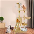 Cat Tree Tower Tall Large Cat Scratching Post for Indoor Cats and Kittens 140cm