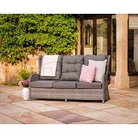 Reclining Rattan 3 Seat Sofa in Grey - Fiji - Rattan Direct