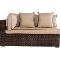 Rectangular Right As You Sit Rattan Garden Sofa in Brown - Monaco - Rattan Direct