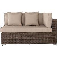 Left As You Sit Rattan Garden Sofa in Brown & Champagne - Premium Weave - Monaco - Rattan Direct