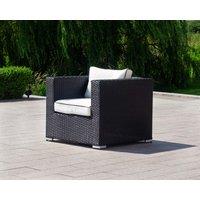 Rattan Garden Armchair in Black & White - Ascot - Rattan Direct