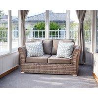 2 Seater Rattan Conservatory Sofa in Grey - Lisbon - Rattan Direct