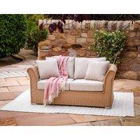 Lisbon 2 Seater Rattan Garden Sofa in Willow - Rattan Direct