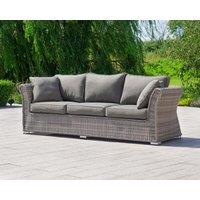 3 Seater Rattan Conservatory Sofa in Grey - Lisbon - Rattan Direct