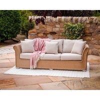 3 Seater Rattan Conservatory Sofa in Willow - Lisbon - Rattan Direct