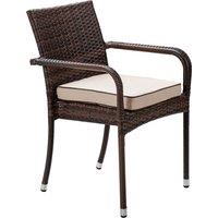 Stacking Rattan Garden Chair in Brown - Roma - Rattan Direct