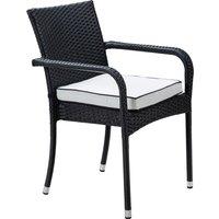 Stacking Rattan Garden Chair in Black & White - Roma - Rattan Direct