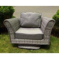 Lisbon Rattan Garden Swivel Chair in Grey - Rattan Direct