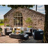 3 Seater Rattan Garden Sofa & Armchair Set in Black & White - Ascot - Rattan Direct