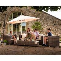 3 Seater Rattan Conservatory Sofa Set in Truffle Brown & Champagne - Ascot - Rattan Direct