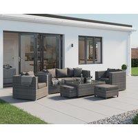 3 Seater Rattan Garden Sofa & Armchair Set in Grey - Ascot - Rattan Direct