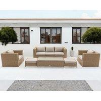 Rattan 3 Seater Sofa Set in Willow - Ascot - Rattan Direct