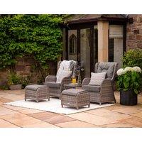 Reclining Rattan Conservatory Set in Grey - Fiji - Rattan Direct