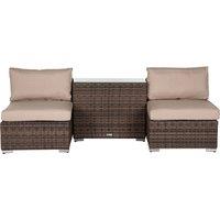 Florida Rattan High Bistro Set in Truffle Brown & Champagne - Rattan Direct