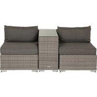 Rattan High Armed 2 Seater Bistro Set in Grey - Florida - Rattan Direct