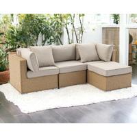 Rattan 4 Piece Corner Sofa Set in Willow - Florida - Rattan Direct