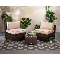 Rattan Garden 2 Seater Bistro Set in Brown - Florida - Rattan Direct