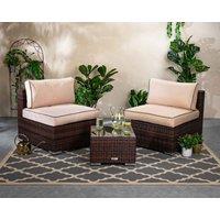 Rattan 2 Seater Bistro Set in Brown - Florida - Rattan Direct