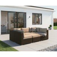 Rattan Garden Day Bed Sofa Set in Brown - Geneva - Rattan Direct