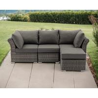 Rattan 4 Piece Corner Sofa Set in Grey - Lisbon - Rattan Direct