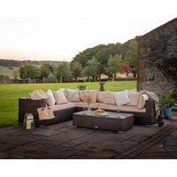 Rattan Righthand Corner Sofa Set in Brown - Monaco - Rattan Direct