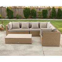 Rattan Garden Lefthand Corner Sofa Set in Willow - Monaco - Rattan Direct