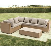 Rattan Garden Righthand Corner Sofa Set in Willow - Monaco - Rattan Direct