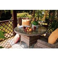 2 Seater Rattan Conservatory Dining Set With Small Round Dining Table in Grey - Riviera - Rattan Direct