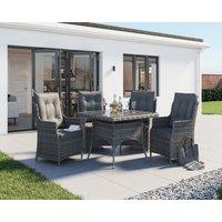 4 Rattan Garden Dining Chairs & Square Dining Table in Grey - Riviera - Rattan Direct