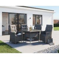 4 Rattan Dining Chairs & Square Dining Table in Grey - Riviera - Rattan Direct