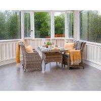 4 Rattan Conservatory Dining Chairs & Small Rectangular Dining Table in Grey - Riviera - Rattan Direct