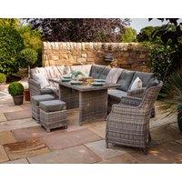 Rattan Garden Corner Dining Set with Chair in Grey - Sorrento - Rattan Direct